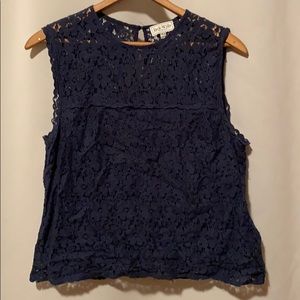 Navy lace top